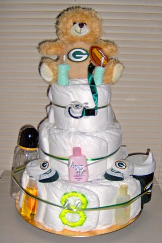 Green Bay Packers Baby 3 Tier Diaper Cake